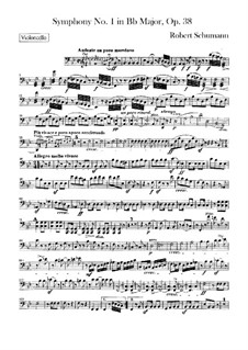 Symphony No.1 in B Flat Major 'Spring', Op.38: parte violoncelo by Robert Schumann