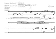 Trois Chansons for Flute quartet, harp and soprano, MVWV 577: Trois Chansons for Flute quartet, harp and soprano by Maurice Verheul
