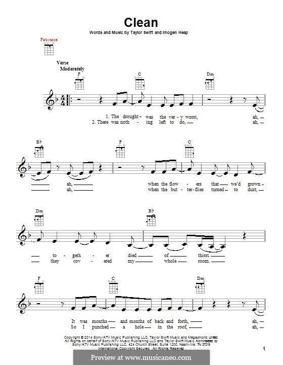 Clean: para ukulele by Imogen Heap, Taylor Swift