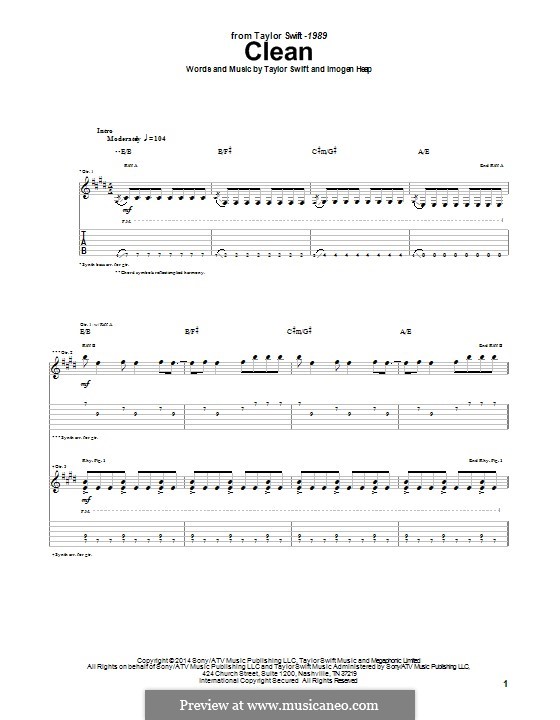 Clean: Para guitarra com guia by Imogen Heap, Taylor Swift