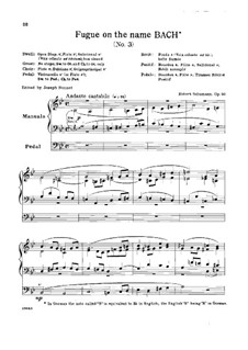 Six Fugues on Name 'Bach', Op.60: Fugue No.3 by Robert Schumann