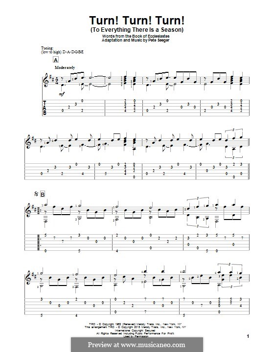Turn! Turn! Turn! (To Everything There Is a Season): Para guitarra com guia by Pete Seeger