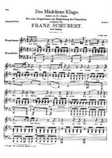 Des Mädchens Klage (The Maiden's Lament), D.191 Op.58 No.3: pimeira versão by Franz Schubert