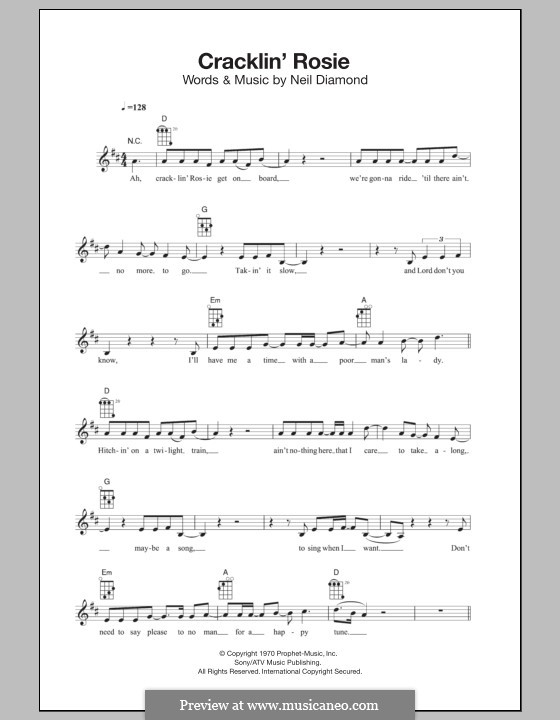Cracklin' Rosie: para ukulele by Neil Diamond