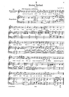 Erster Verlust (First Loss), D.226 Op.5 No.4: para voz baixa e piano by Franz Schubert