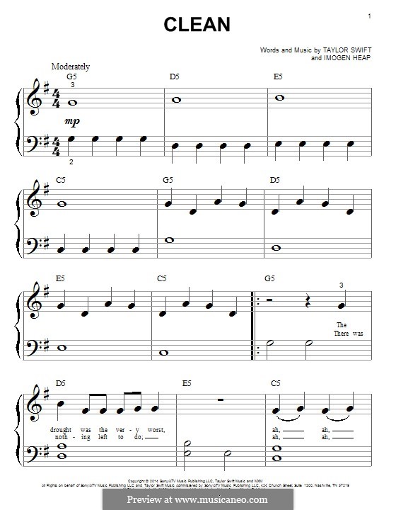 Clean: Para Piano by Imogen Heap, Taylor Swift