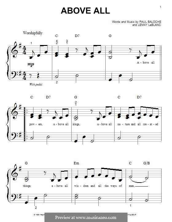 Above All: Para Piano by Paul Baloche, Lenny LeBlanc