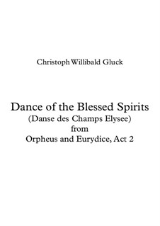 Dance of the Blessed Spirits: For wind ensemble by Christoph Willibald Gluck
