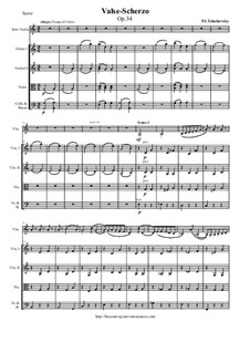 Waltz-Scherzo for Violin and Orchestra, TH 58 Op.34: Score and parts by Pyotr Tchaikovsky