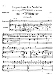 Fragment from Aeschylus, D.450: pimeira versão by Franz Schubert