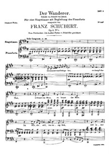 The Wanderer, D.493 Op.4 No.1: Partitura piano-vocal by Franz Schubert