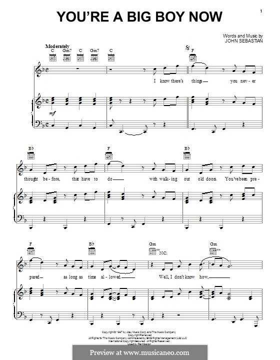 You're a Big Boy Now (The Lovin' Spoonful): Para vocais e piano (ou Guitarra) by John B. Sebastian