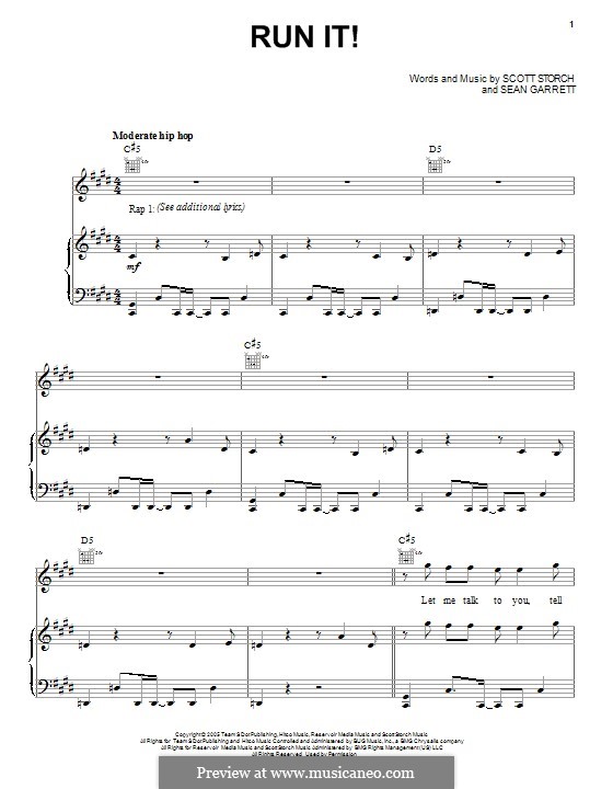 Run It!: Para vocais e piano (ou Guitarra) by Scott Storch, Sean Garrett