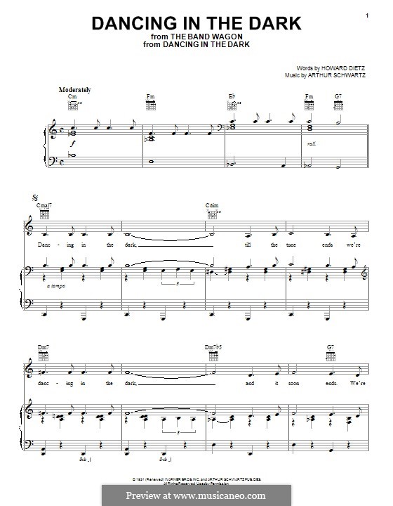 Dancing in the Dark (Frank Sinatra): Para vocais e piano (ou Guitarra) by Arthur Schwartz