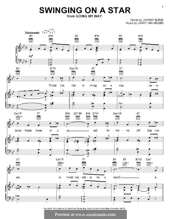 Swinging on a Star: Para vocais e piano (ou Guitarra) by Jimmy Van Heusen