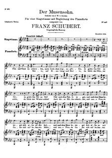 Der Musensohn (The Son of the Muses), D.764 Op.92 No.1: pimeira versão by Franz Schubert