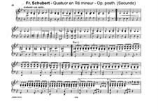 String Quartet No.14 in D Minor 'Death and the Maiden', D.810: Movements II-III. Arrangement for piano four hands by Franz Schubert