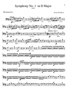 Symphony No.1 in D Major, D.82: parte violoncelo by Franz Schubert