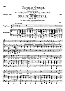 Norman's Song, D.846 Op.52 No.5: para voz alta e piano by Franz Schubert