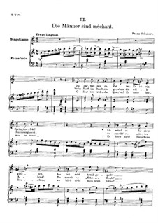 Vier Refrain-Lieder, D.866 Op.95: Nr.3 Die Männer sind méchant by Franz Schubert