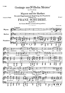 No.1 Mignon and the Harper: No.1 Mignon and the Harper by Franz Schubert