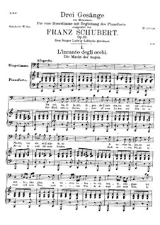Three Songs, D.902 Op.83: No.3 L'incanto degli occhi (How to Choose a Wife) by Franz Schubert