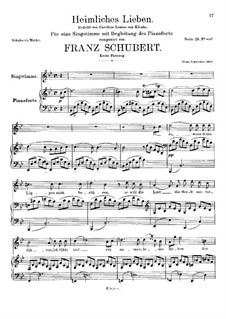 Heimliches Lieben (Secret Love), D.922 Op.106 No.1: pimeira versão by Franz Schubert