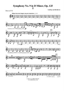 Movement I: Horn in F 2 (Transposed Part) by Ludwig van Beethoven