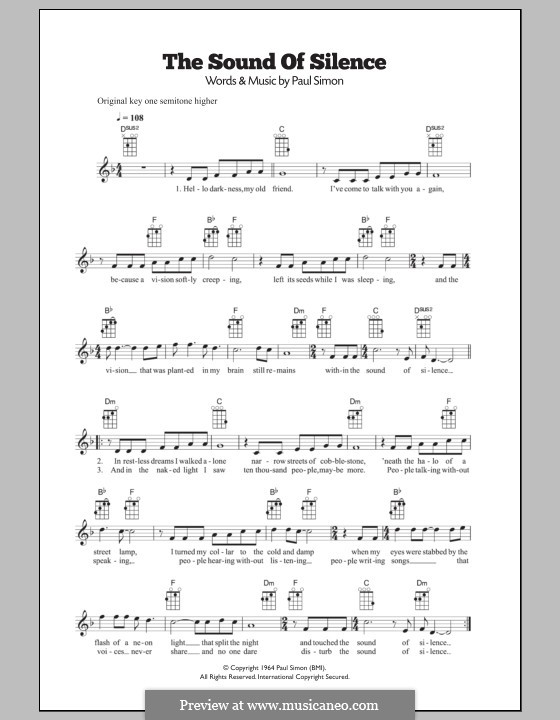 The Sound of Silence (Simon & Garfunkel): para ukulele by Paul Simon