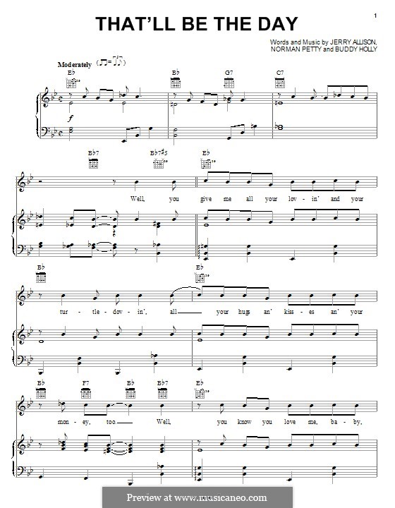 That'll Be the Day: Para vocais e piano (ou Guitarra) by Buddy Holly, Jerry Allison, Norman Petty