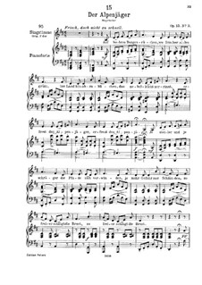 Der Alpenjäger (The Alpine Hunter), D.524 Op.13 No.3: Partitura piano-vocal by Franz Schubert