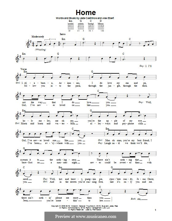 Home (Edward Sharpe and the Magnetic Zeros): Para guitarra com guia by Alex Ebert, Jade Castrinos