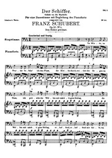 Der Schiffer (The Boatman), D.536 Op.21 No.2: para voz alta e piano by Franz Schubert