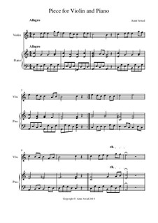 Short Piece for Violin and Piano: Short Piece for Violin and Piano by Amir Awad