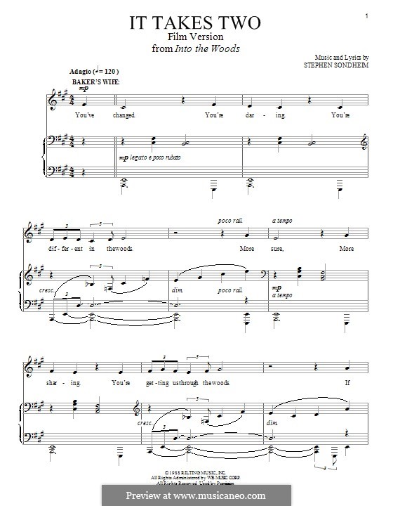 It Takes Two (from 'Into the Woods - Film Version'): Para vocais e piano by Stephen Sondheim
