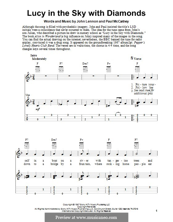 Lucy in the Sky with Diamonds (The Beatles): para ukulele by John Lennon, Paul McCartney