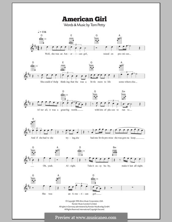 American Girl: para ukulele by Tom Petty