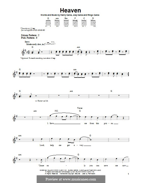 Heaven (Los Lonely Boys): Para guitarra com guia by Henry Garza, Joey Garza, Ringo Garza