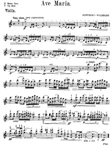 Two instruments version (with piano): For violin and piano in C Major – solo part by Franz Schubert