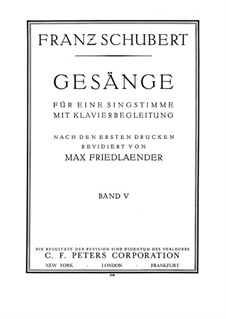 Songs for Voice and Piano: Volume V, part I by Franz Schubert