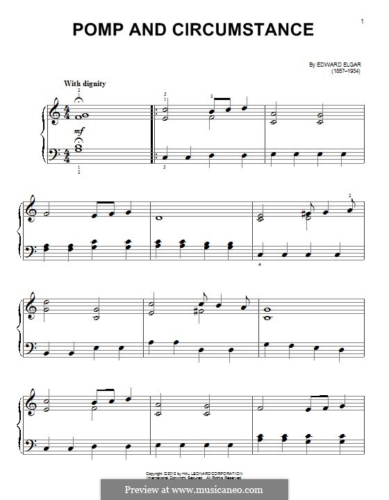 Pomp and Circumstance: Para Piano by Edward Elgar