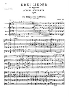 Three Songs, Op.62: set completo by Robert Schumann