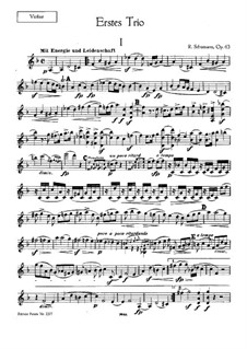 Piano Trio No.1 in D Minor, Op.63: parte do violino by Robert Schumann