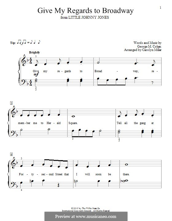 Give My Regards to Broadway: Para Piano by George Michael Cohan