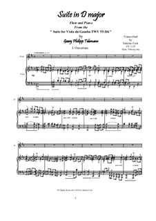 Suite in D Major, for piano, TWV 55:D6: para flauta e piano, CS1.129 by Georg Philipp Telemann