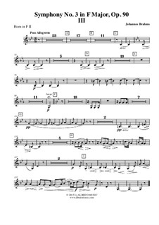 Movement III: Horn in F 2 (Transposed Part) by Johannes Brahms