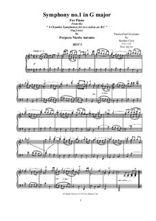 Symphony No.1 in G, Op.2: Complete piano version by Nicola Porpora