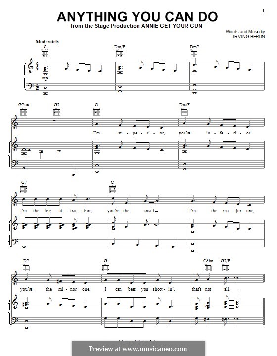 Anything You Can Do: Para vocais e piano (ou Guitarra) by Irving Berlin