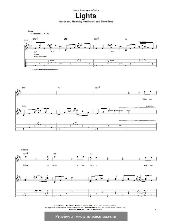 Lights (Journey) por N. Schon, S. Perry Partituras on músicaNeo