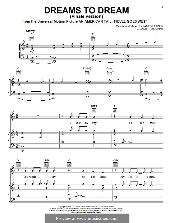 Dreams to Dream (Finale Version): Para vocais e piano (ou Guitarra) by James Horner, Will Jennings